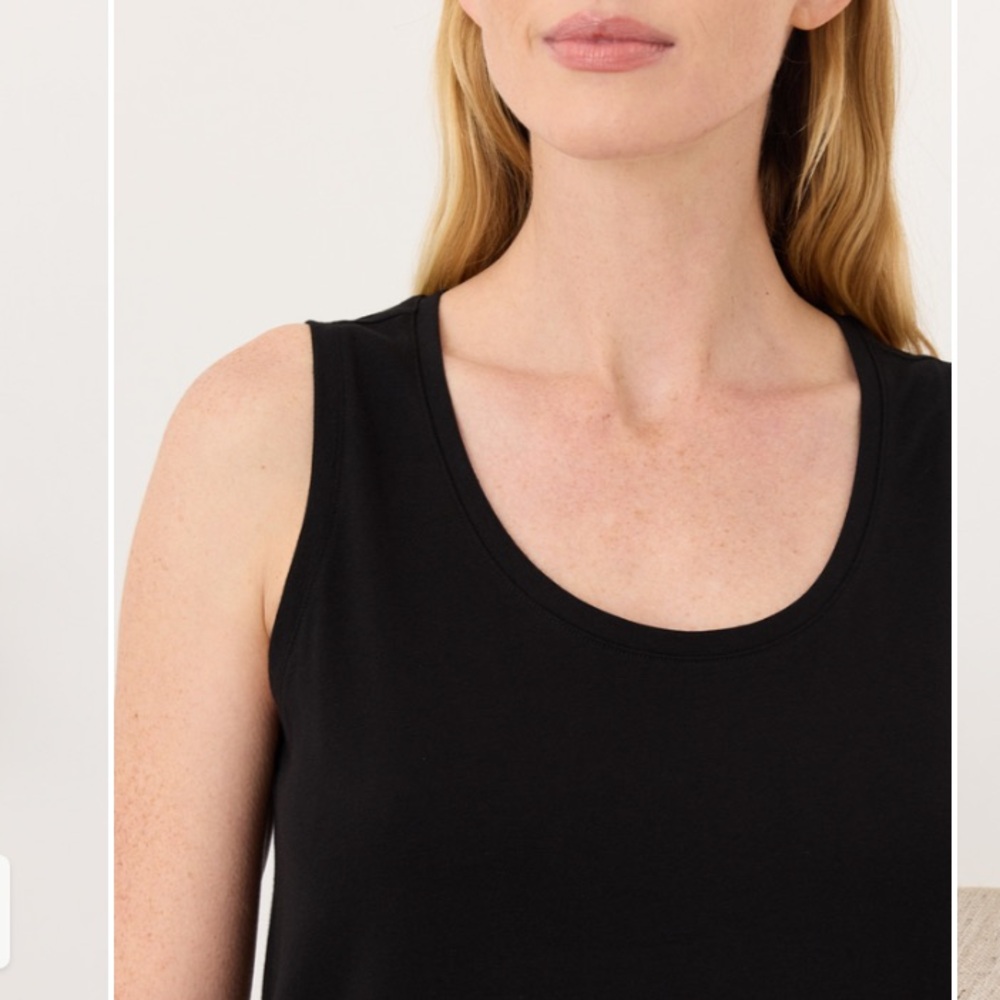 pact organic cotton scoop neck black tank top